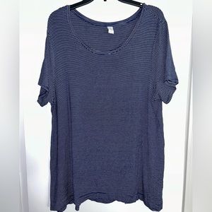 Plus size navy striped shirt